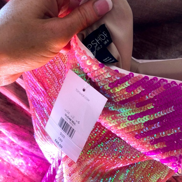 Bright Multi-Color Sequined Topshop Mini Jumper - Picture 2 of 4